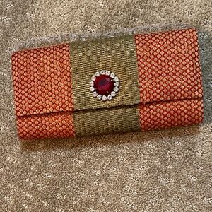 Elegant Red and Gold Clutch